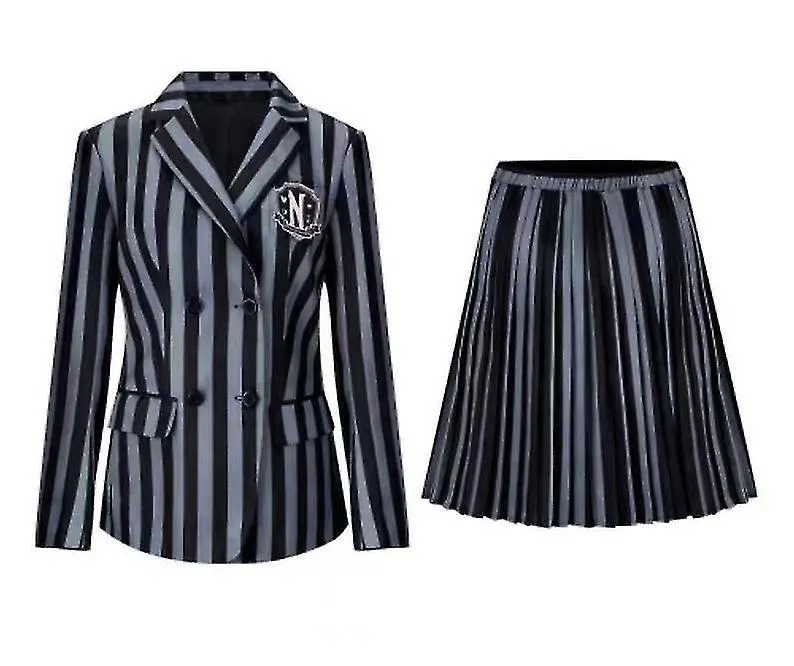 Miércoles Addams Cosplay Conjunto de disfraces Nevermore Academy Uniforme escolar Halloween Carnaval Fiesta Disfraz para adultos