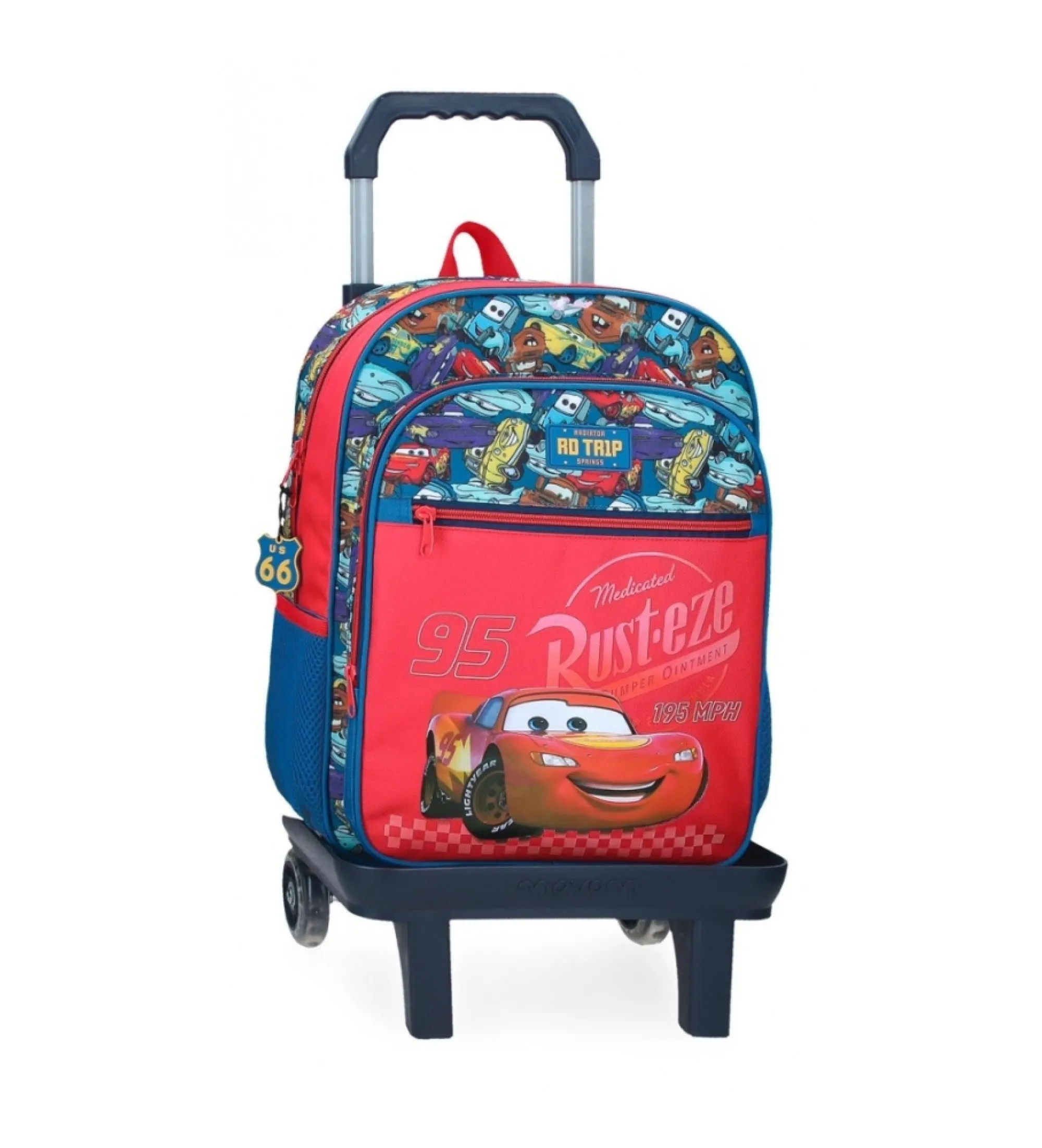 Mochila escolar Cars RD Trip 38 cm con carro rojo