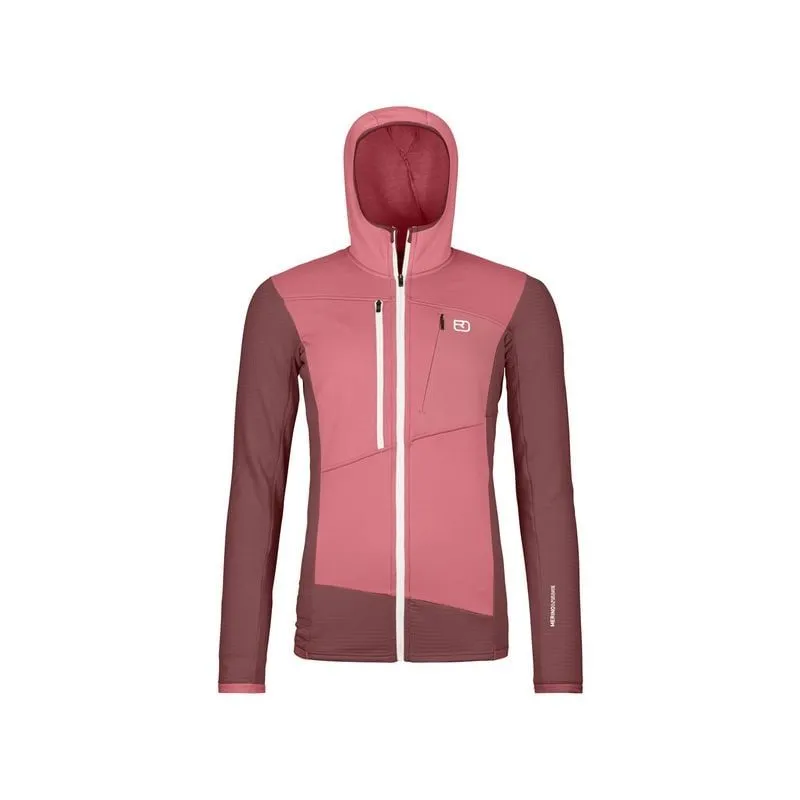 Mujer Ortovox FLEECE GRID HOODY W (rosa montaña) polar