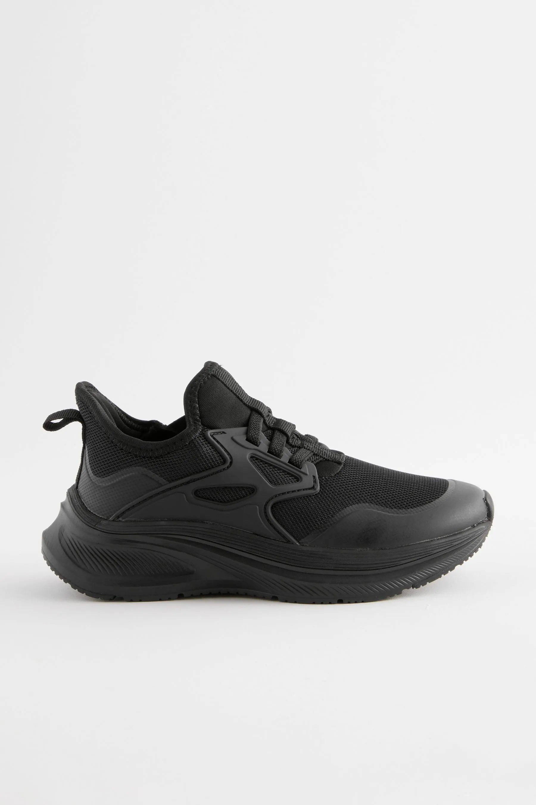 Negro - Mesh Elastic Lace Trainers