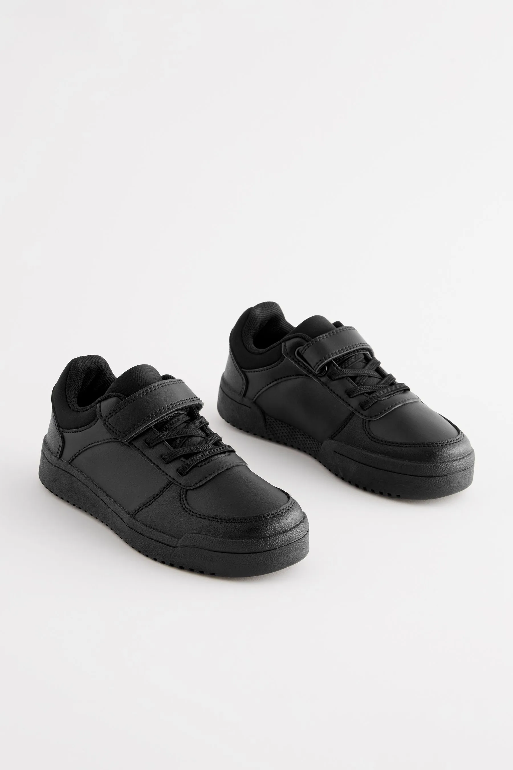 Negro - School Elastic Lace Shoes