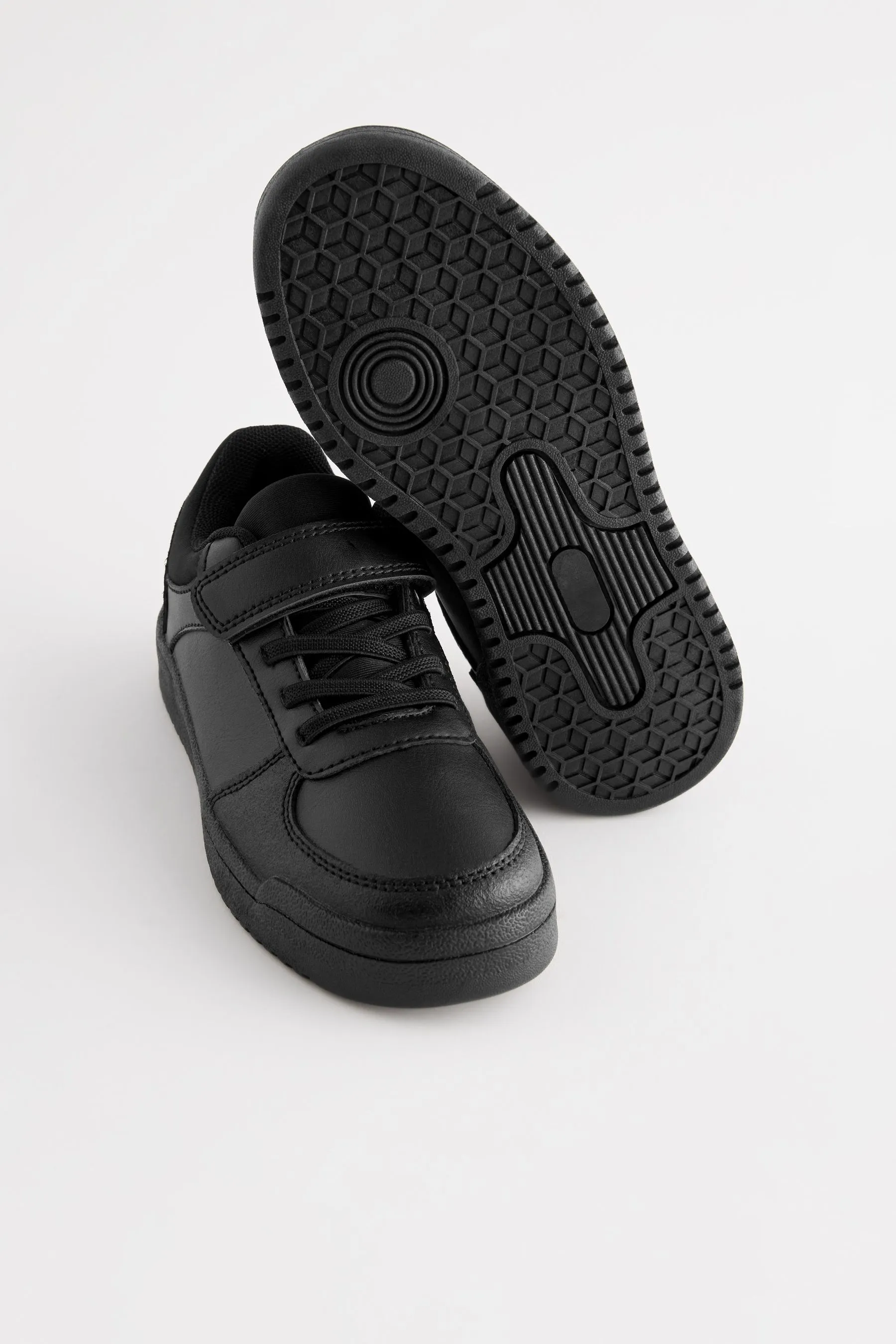 Negro - School Elastic Lace Shoes