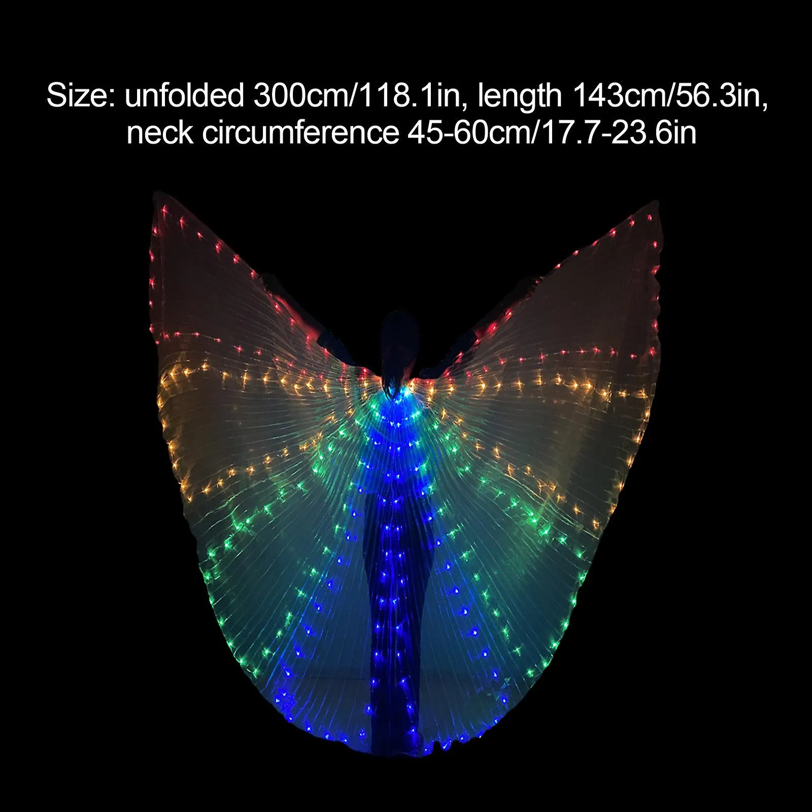 Nueva Hot Led Butterfly Wings Halloween colorido disfraz cola para adultos