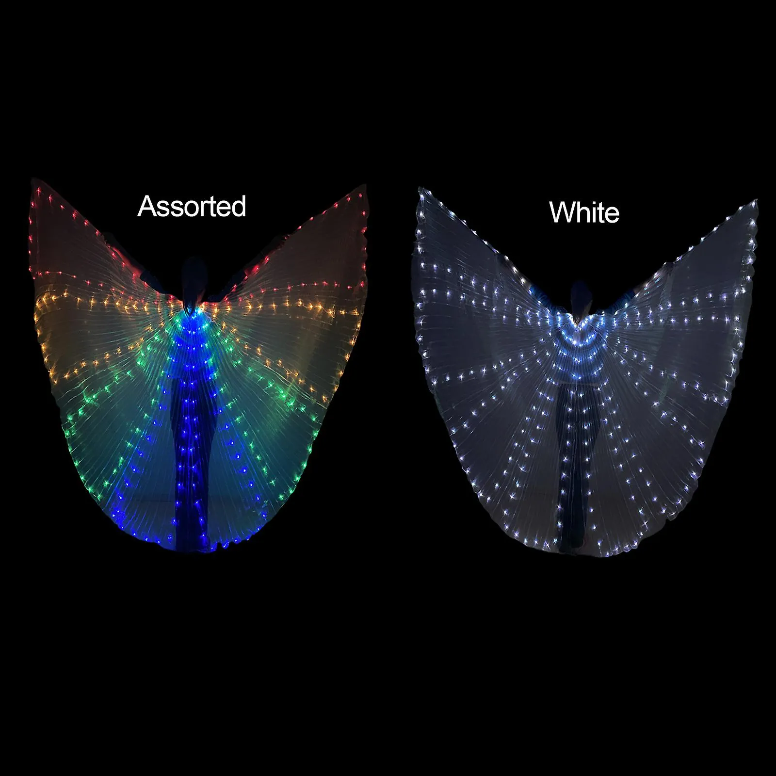 Nueva Hot Led Butterfly Wings Halloween colorido disfraz cola para adultos