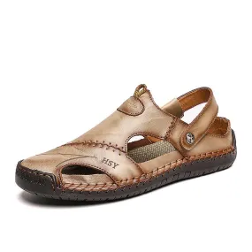 Nuevas sandalias de cuero para adultos Zapatos masculinos de verano Sandalias de playa Sandalias de hombre Moda Zapatillas casua