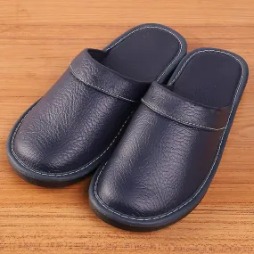 Otoño Wi Warm Indoor Slippers Unisex Slides Hombres Impermeables Home Zapatos de Mujer Concisos Slides Cuero