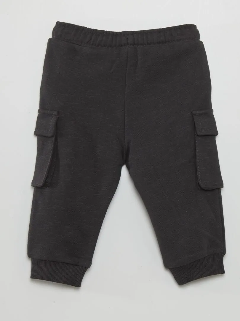 Pantalón de chándal con bolsillos laterales - NEGRO