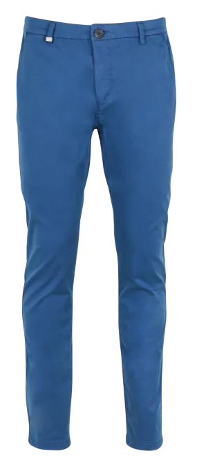 Pantalón slim de algodón mezclado en azul