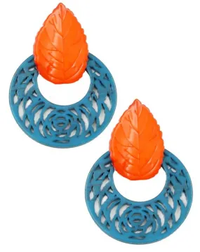 PENDIENTES DE AROS GRANDES AZULES PARA EVENTOS Y PARA TRAJES DE FLAMENCA