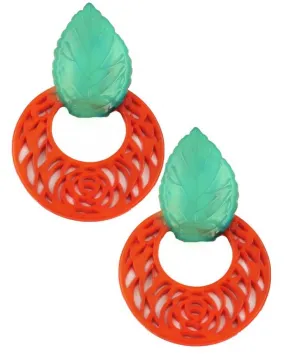 PENDIENTES DE AROS GRANDES NARANJAS PARA EVENTOS Y PARA TRAJES DE FLAMENCA