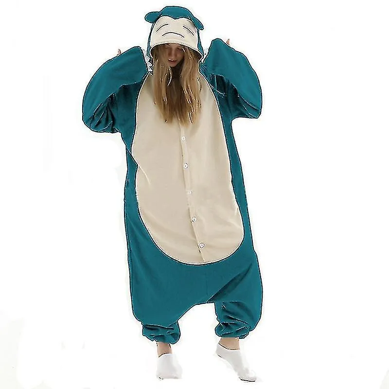 Pijama de una pieza para adultos, Kigurumi de animales para hombres Mujeres Pijama de cuerpo completo Dibujos animados Snorlax P