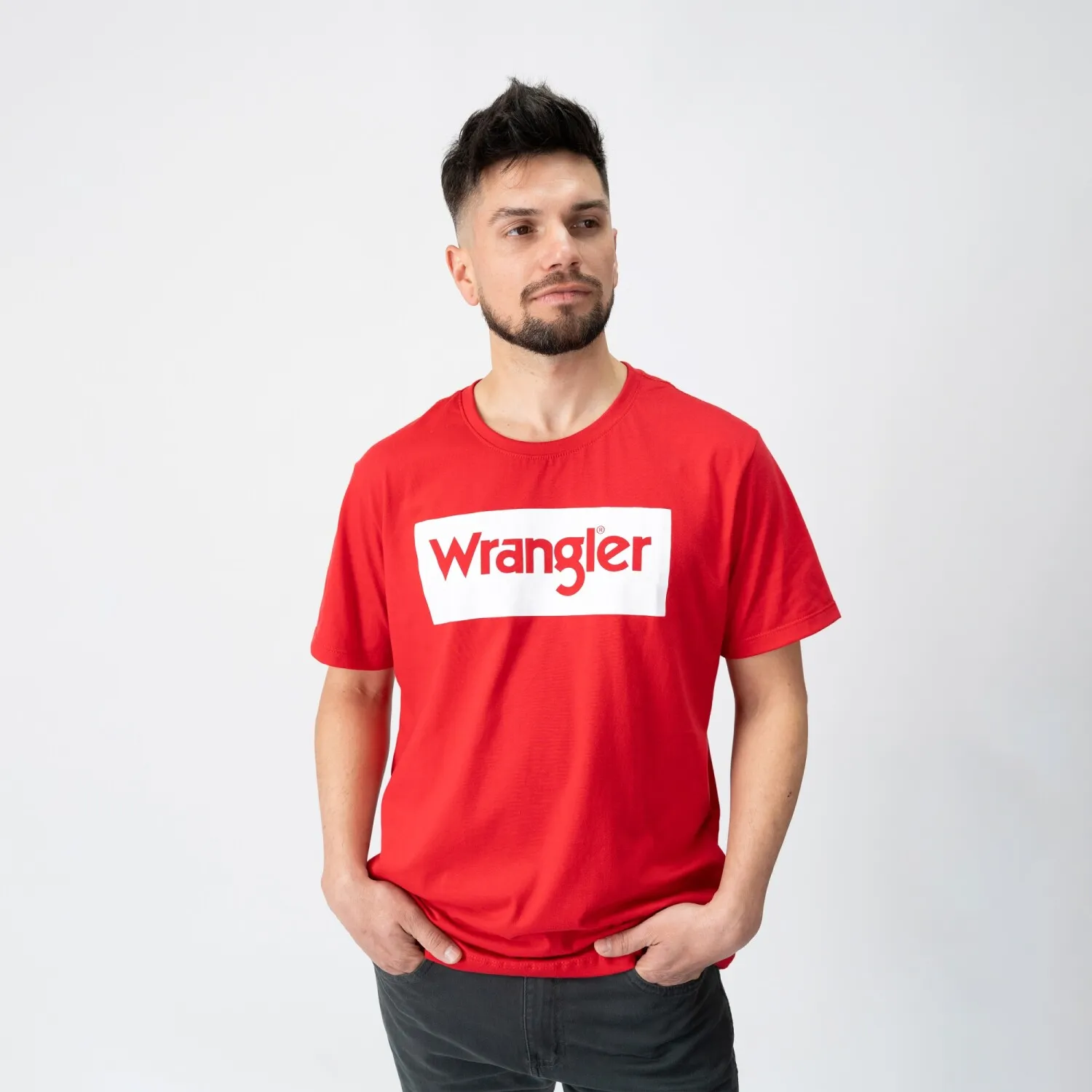 Remera Wrangler de Hombre - BOX LOGO T-SHIRT - WM5502URVM - Sin color