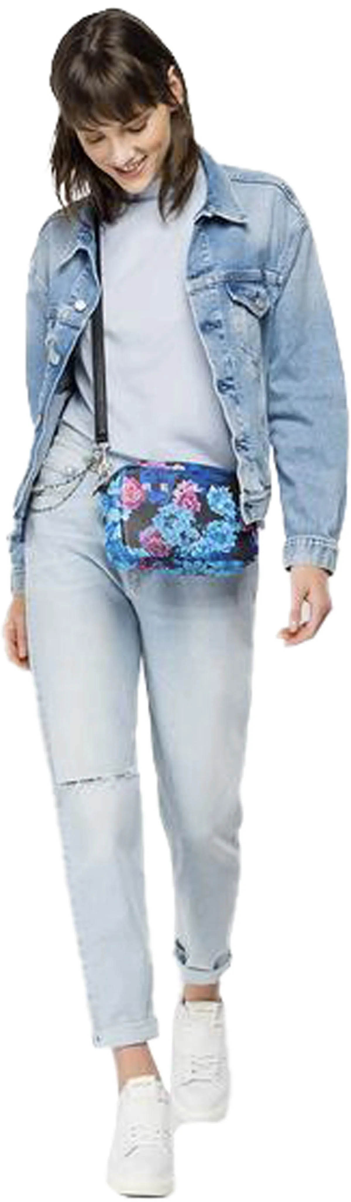 Replay FW3112.001 Bolso cruzado con estampado floral para mujer en negro multi