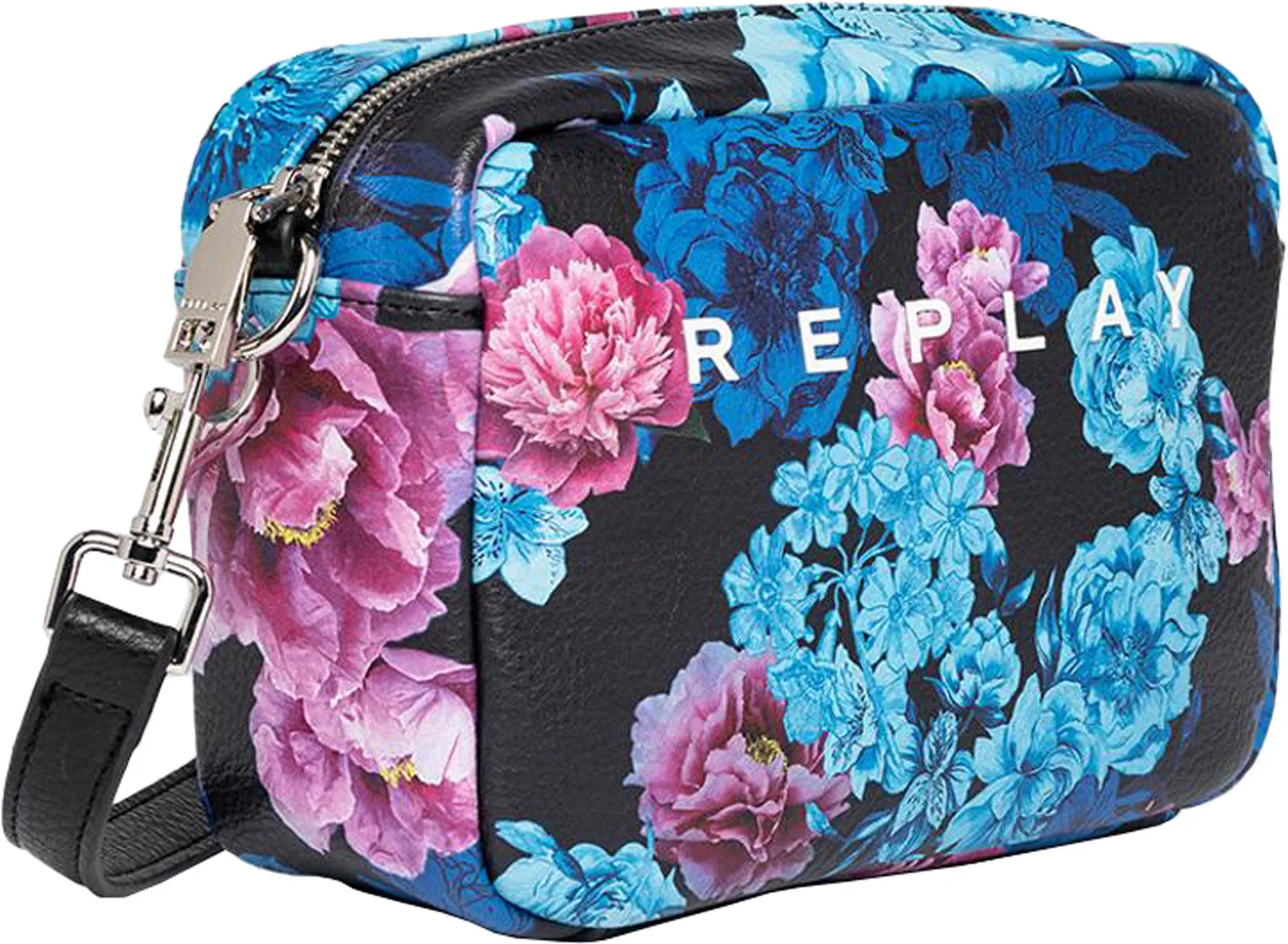 Replay FW3112.001 Bolso cruzado con estampado floral para mujer en negro multi