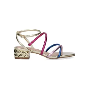 SANDALIA TACÓN BAJO KATY-299 METALLIC MULTICOLOR