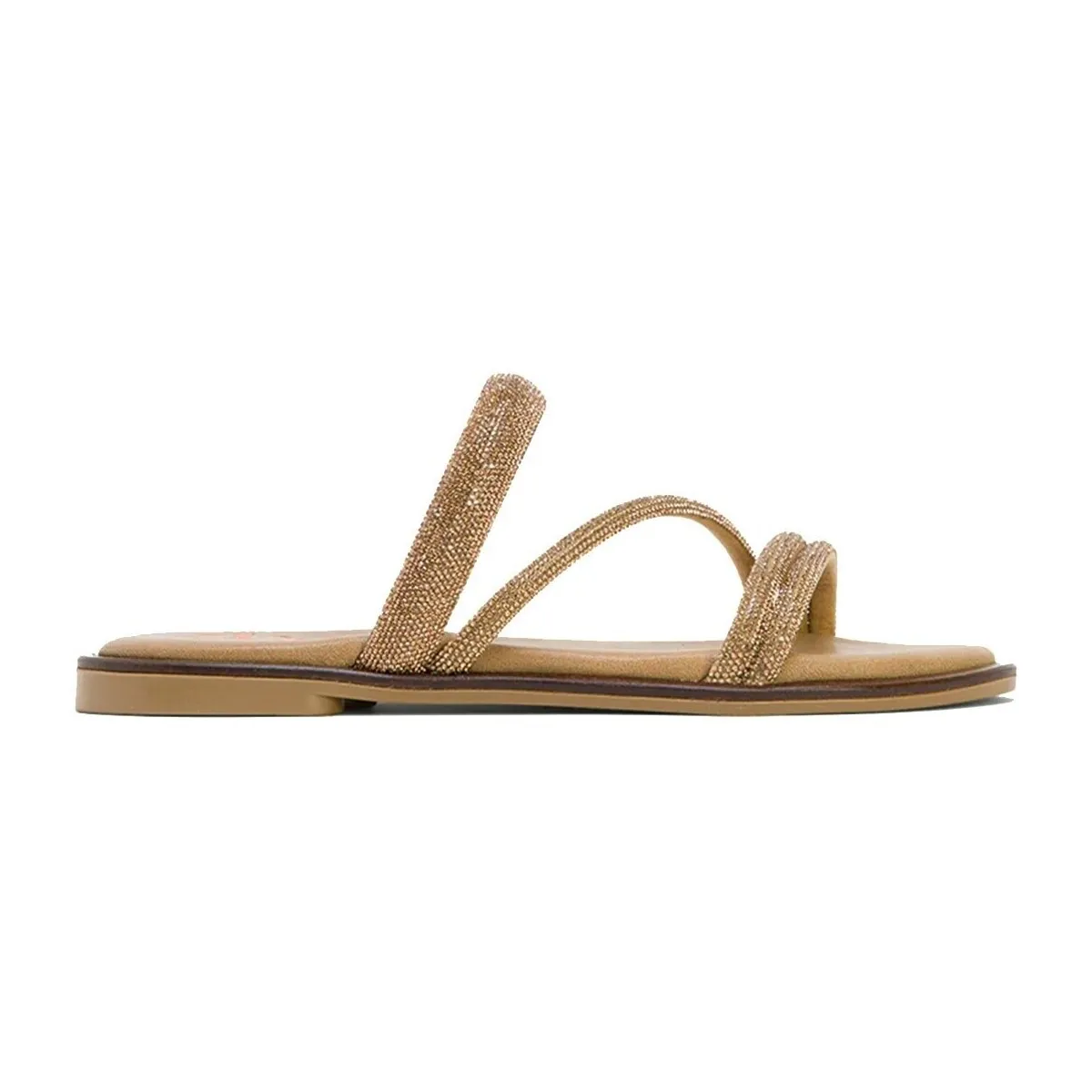 SANDALIAS PLANAS BRILLANTES PLATINO  CAITLIN 3009