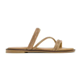 SANDALIAS PLANAS BRILLANTES PLATINO  CAITLIN 3009