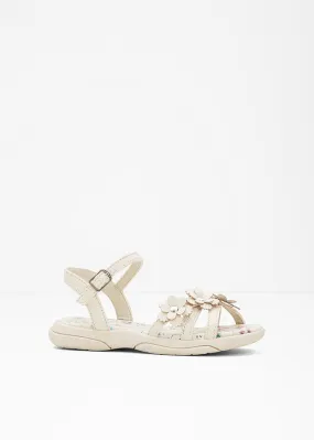 Sandalias planas Crema