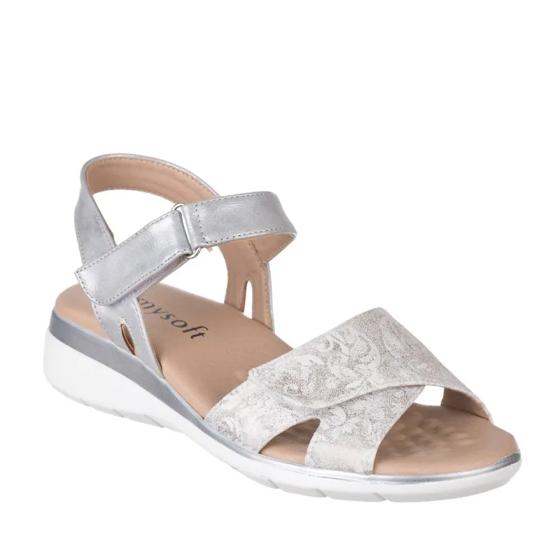 Sandalias Planas Mysoft 002 Mujer Plata