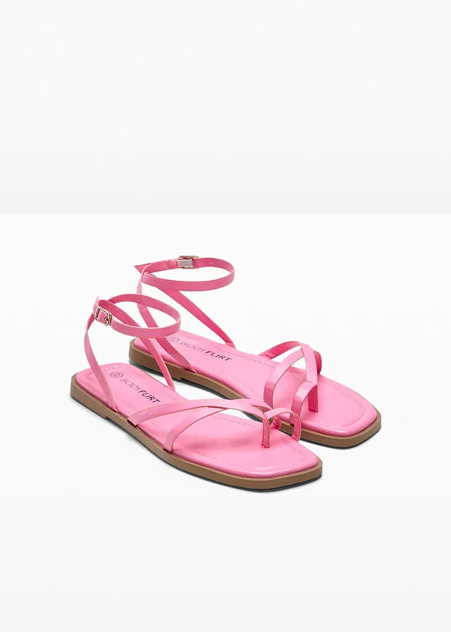 Sandalias planas Rosa brillante