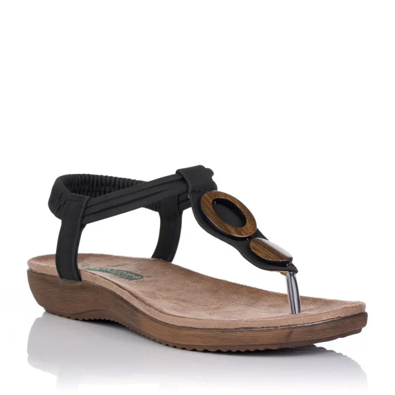 Sandalias Planas Zapp 17063 Mujer Negro