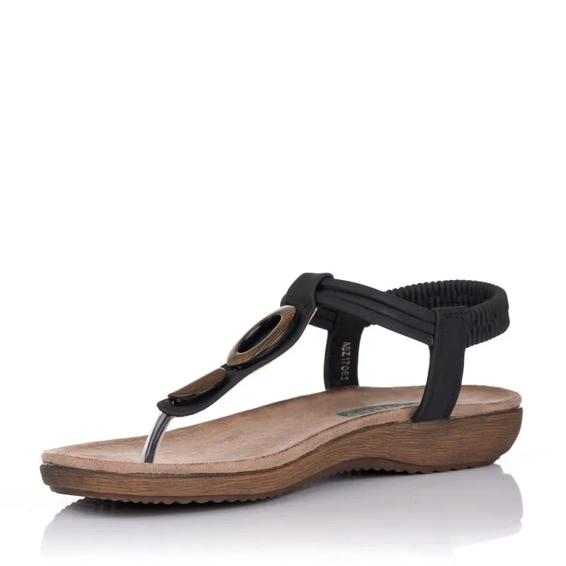 Sandalias Planas Zapp 17063 Mujer Negro