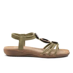 Sandalias Planas Zapp 26676 Mujer Kaki