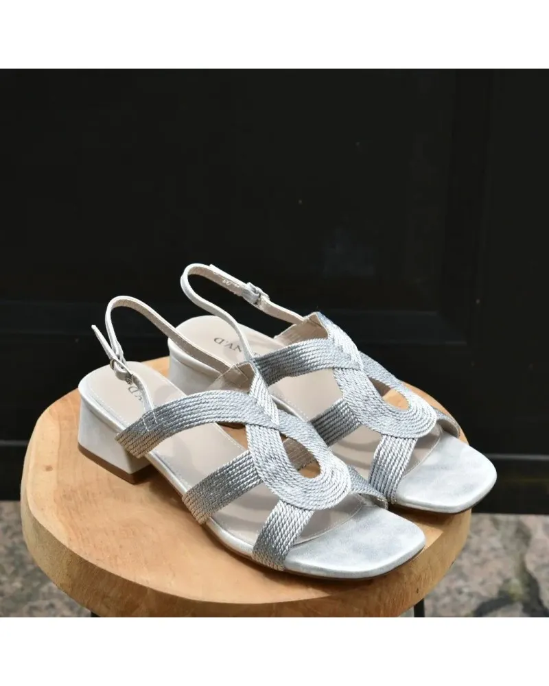 Sandalias tacón bajo DANGELA 21512 plata