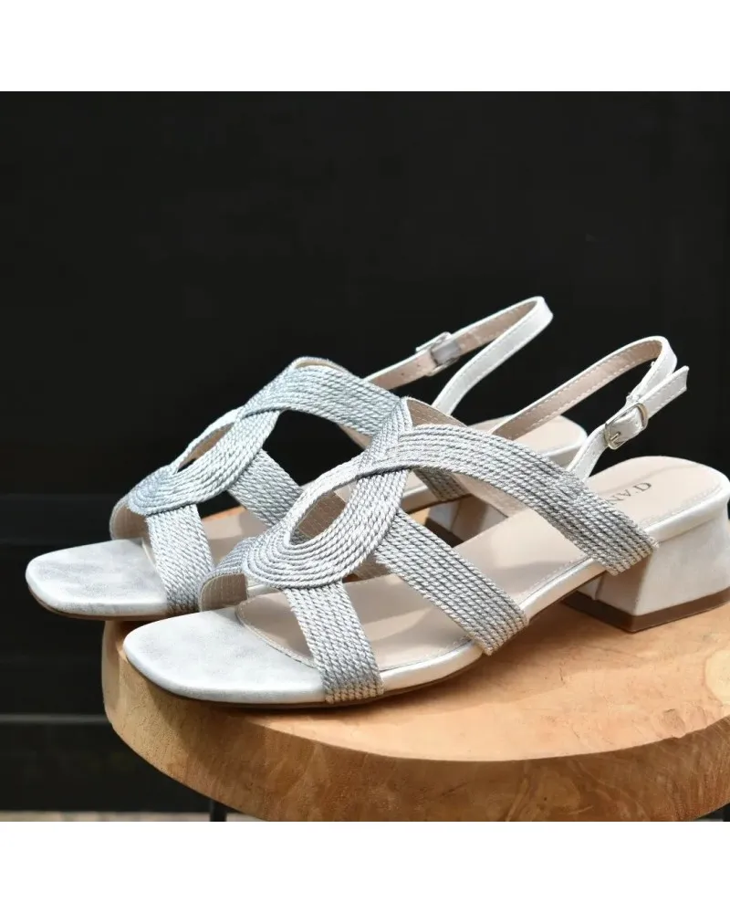 Sandalias tacón bajo DANGELA 21512 plata