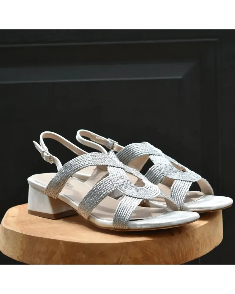 Sandalias tacón bajo DANGELA 21512 plata