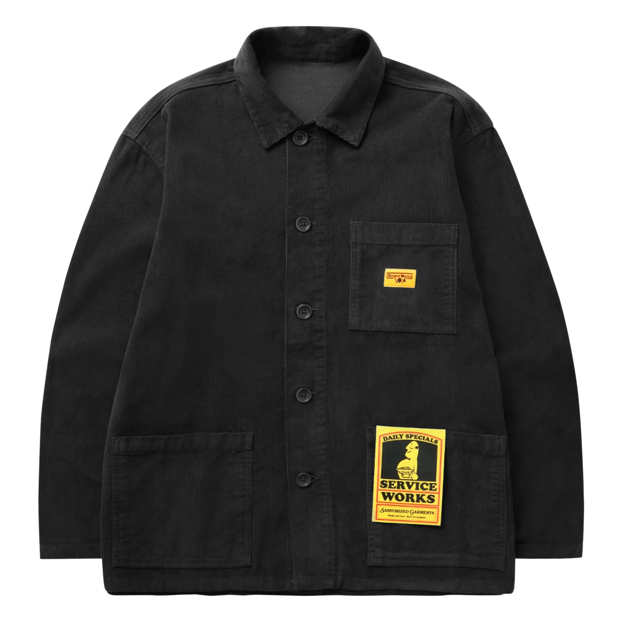 Service Works Chaqueta de terciopelo de algodón orgánico | Negro