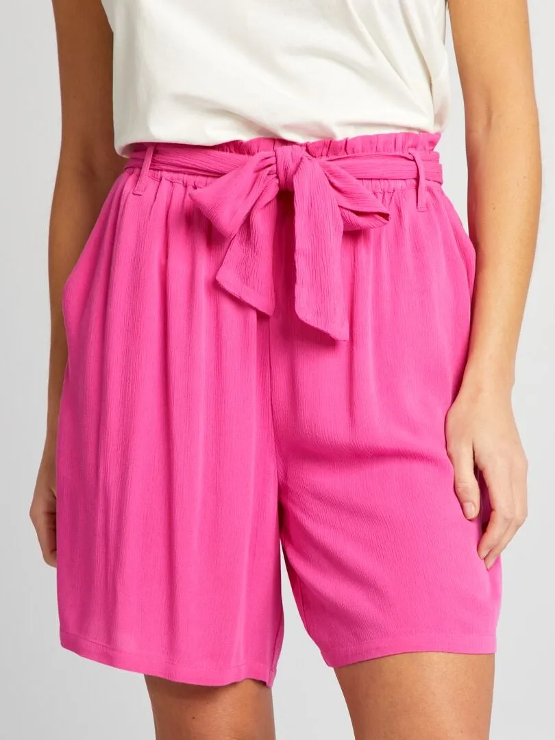 Short con cinturón anudable - ROSA