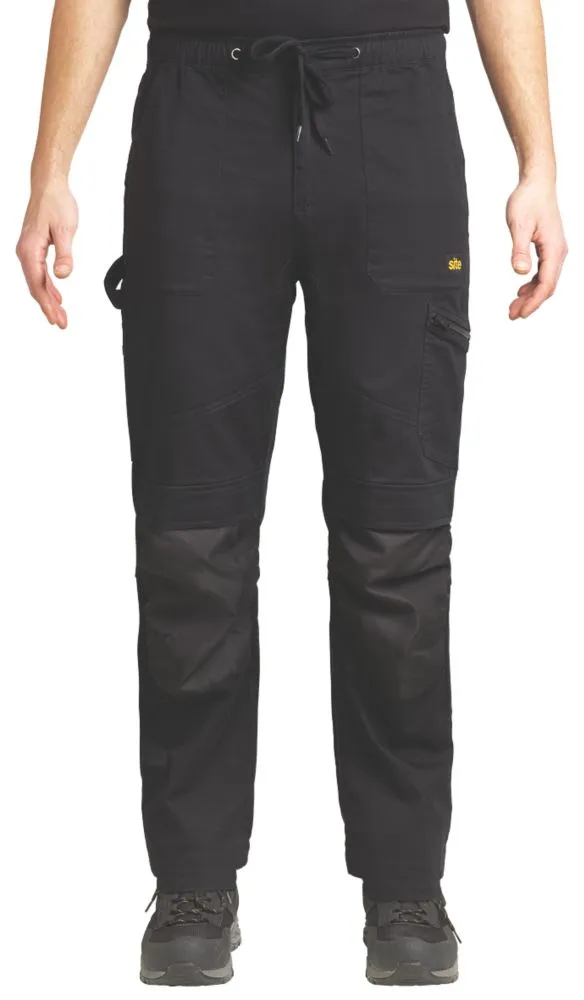 Site Tesem, pantalón de trabajo multibolsillo, negro (cintura 30