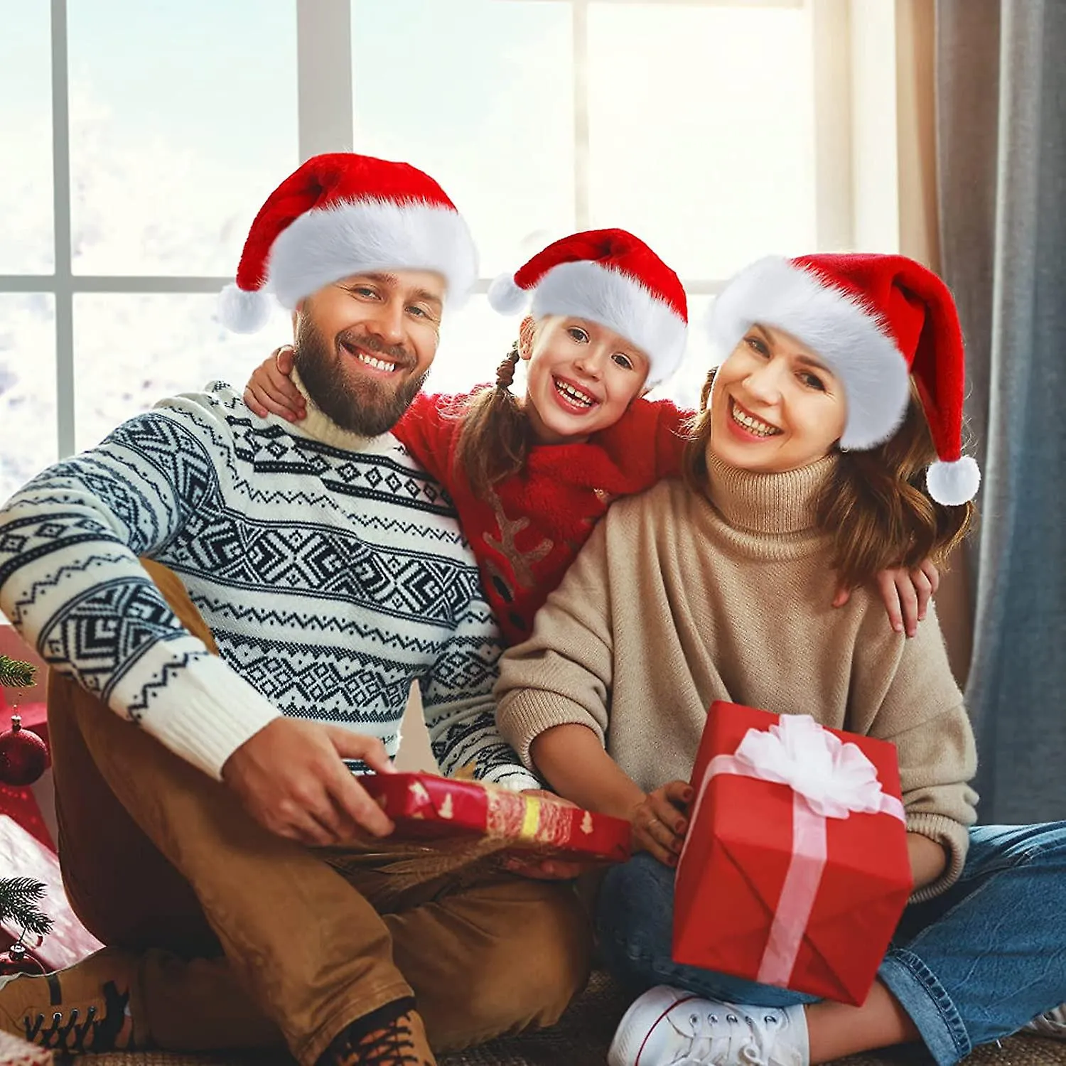 Sombreros de Navidad, Sombreros de Navidad unisex para adultos, Artículos de fiesta de Año Nuevo de piel clásica engrosada