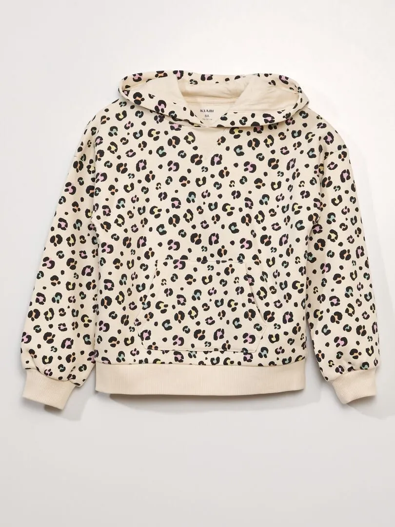 Sudadera gruesa de chándal con capucha - BEIGE