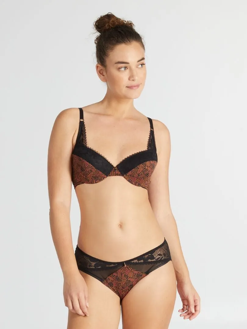 Sujetador estampado con foam 'Envie de Lingerie' - MARRON