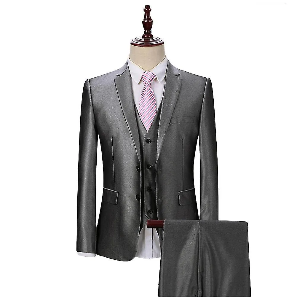 Tmall Hombre 3 Piezas Fiesta De Bodas De Negocios Slim Fit Trajes Brillantes