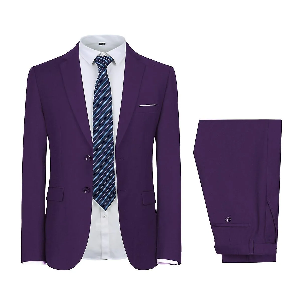 Traje de 2 piezas para hombre Allthemen, blazer de boda de negocios slim fit de dos botones y pantalones