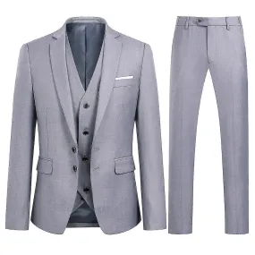 Traje de 3 piezas para hombre slim fit clásico trajes de boda de negocios esmoquin blazer chaleco pantalones ligeros-YUHAO