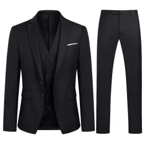 Traje de 3 piezas para hombre slim fit Trajes de boda de negocios clásicos Esmoquin Blazer Chaleco Pantalones