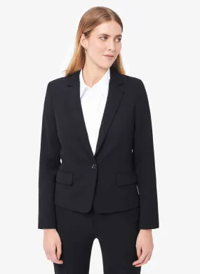 VANTEAC - Chaqueta ajustada con cuello sastre en negro