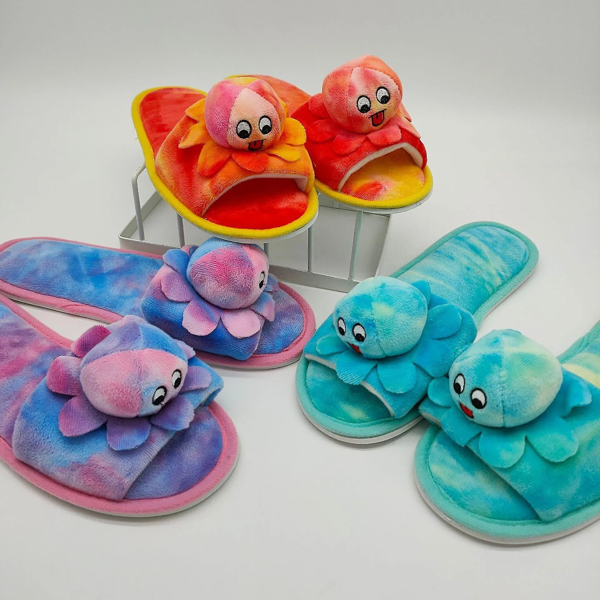 Zapatillas de pulpo Zapatos de interior cálidos para adultos Zapatillas de peluche Caseras de fondo grueso una