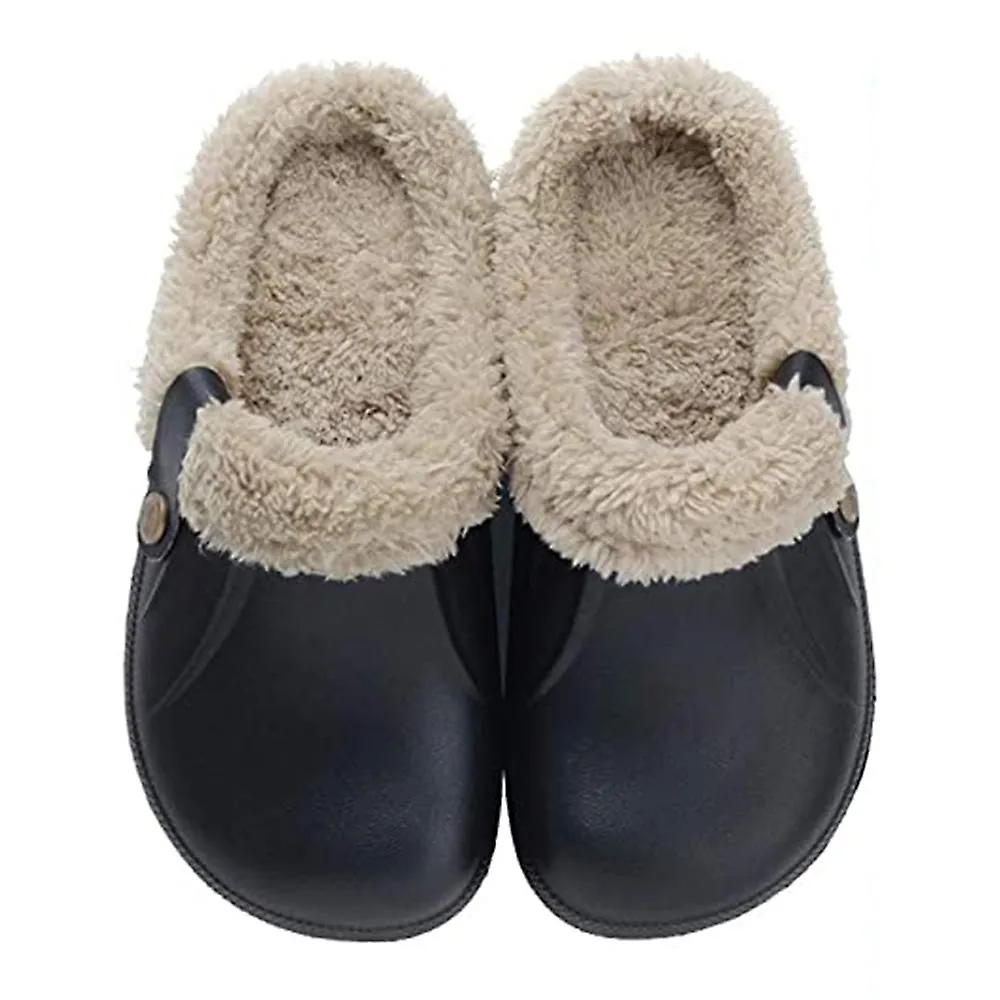 Zapatillas impermeables Mujeres Hombres Forrados de piel Zuecos Zapatos de jardín de invierno Zapatillas de casa Cálidas Interio