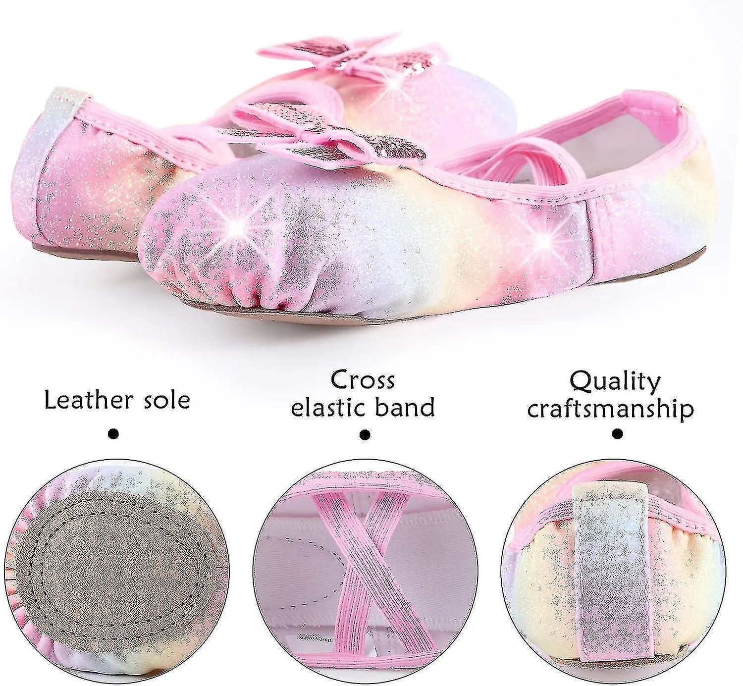 Zapatos de ballet para niñas Cross Strap Dance Shoes